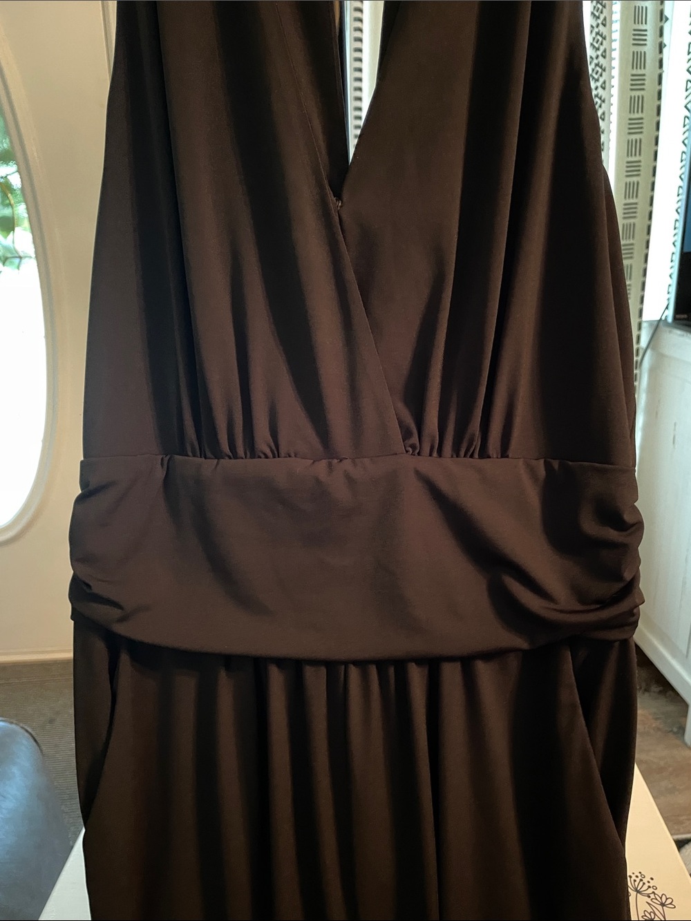 Boston Proper Black Halter Wide-Leg Jumpsuit (0055) - Picture 3 of 5